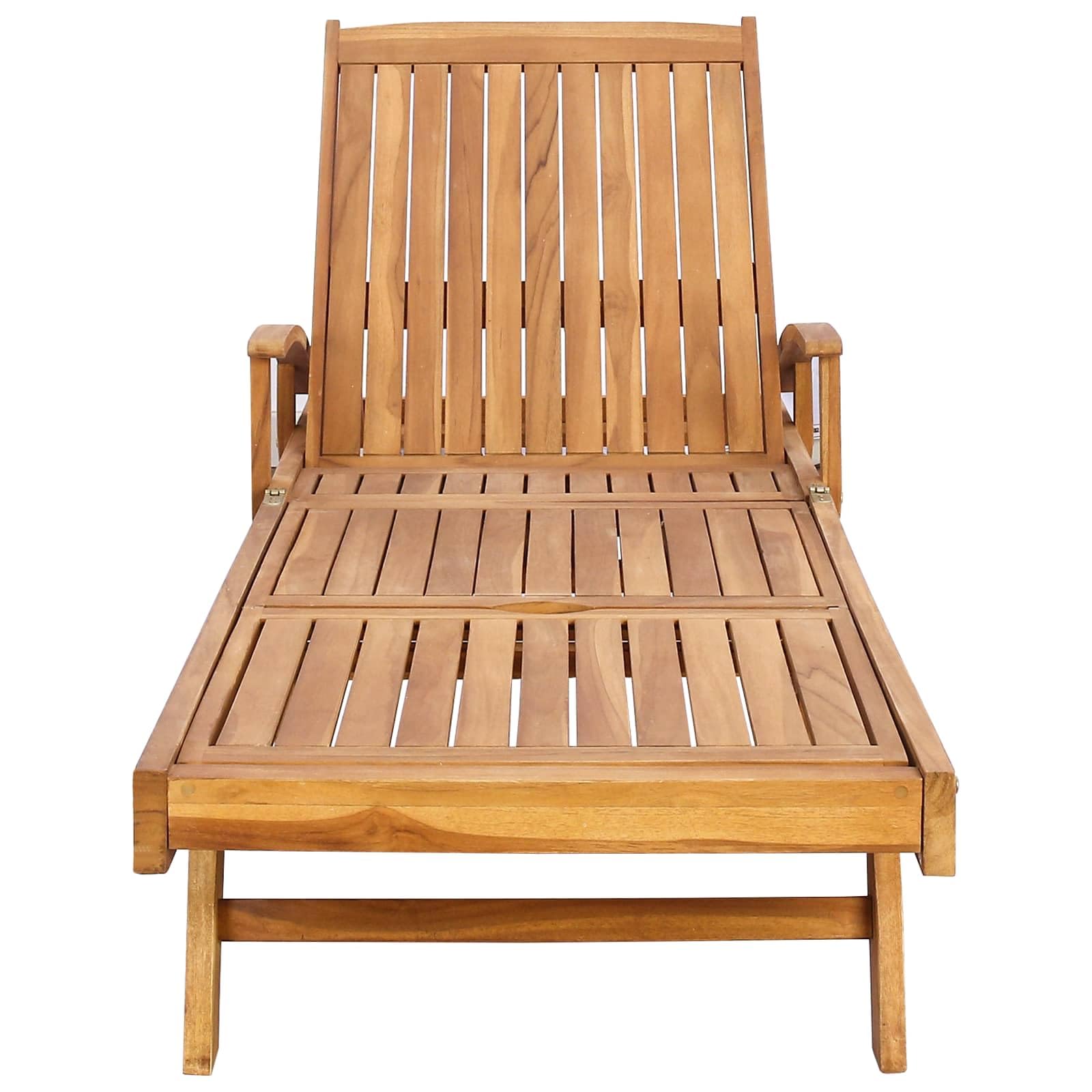 Tumbona 1-Persona Marrón Madera de Teca Maciza
