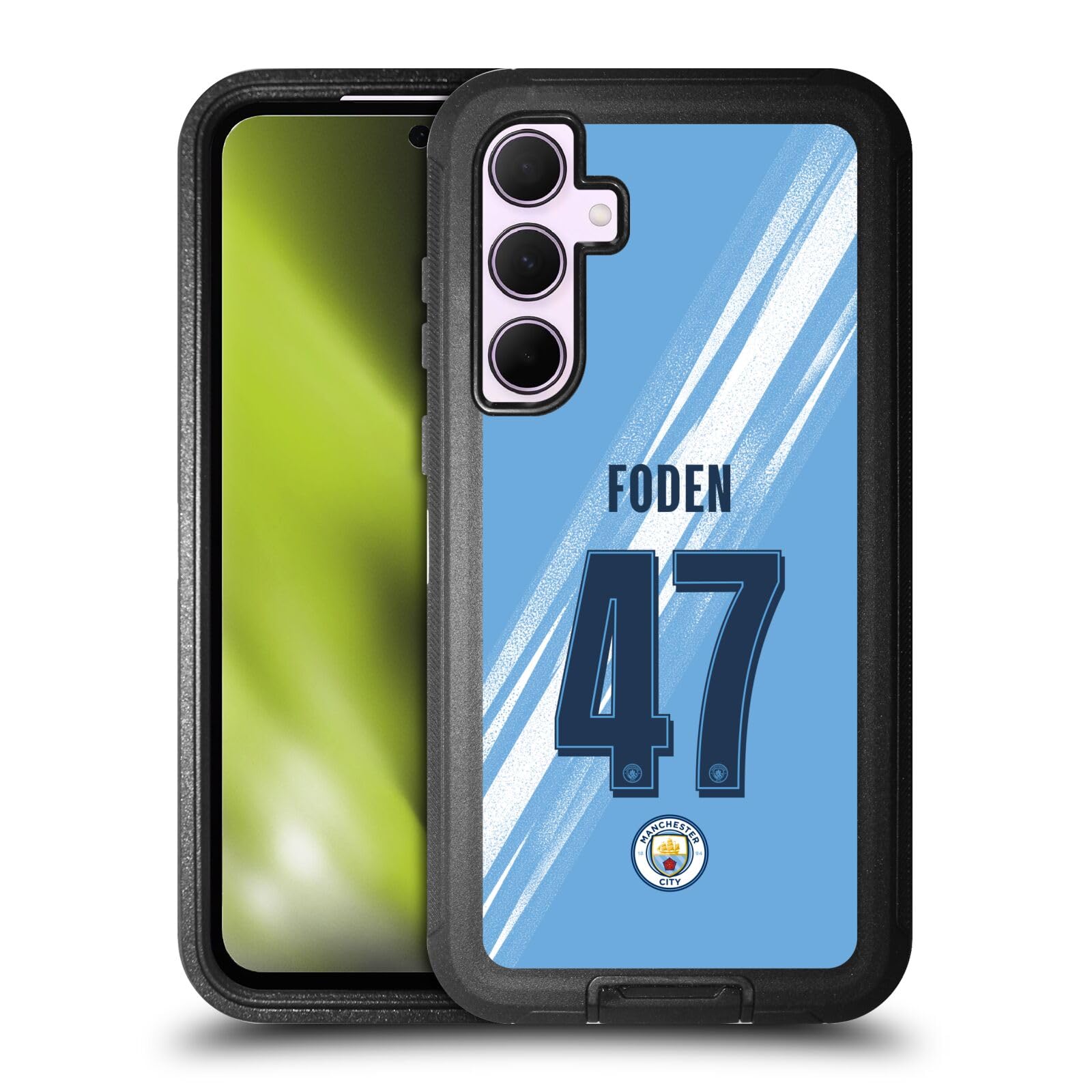 Head Case Designs Officially Licensed Manchester City Man City FC Phil Foden 2025/26 Players Home Kit Ultra-Armoured Shockproof Case [Military Grade Protection] Compatible With Samsung Galaxy A35 5G