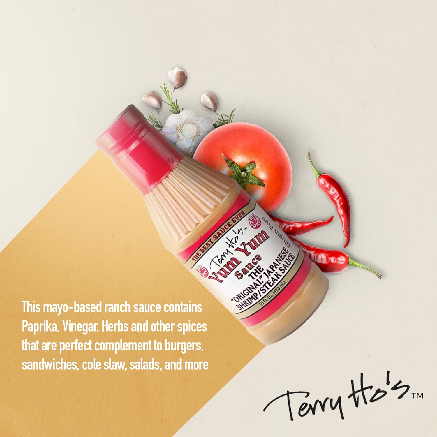 Terry Ho's Yum Yum Spicy Sauce 16 oz – Sweet and Tangy Japanese Sauce for Dipping, Marinades, and Dressings – Perfect for Different Cuisine Styles - Ideal Food Boost (Pack of 3)