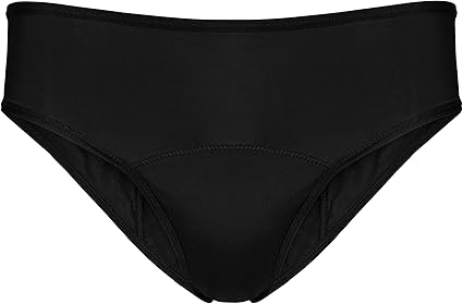 Amazon.com: Period Swimwear - Black Menstrual Leakproof Bikini Bottom - Mid Waisted Swim Bottoms 