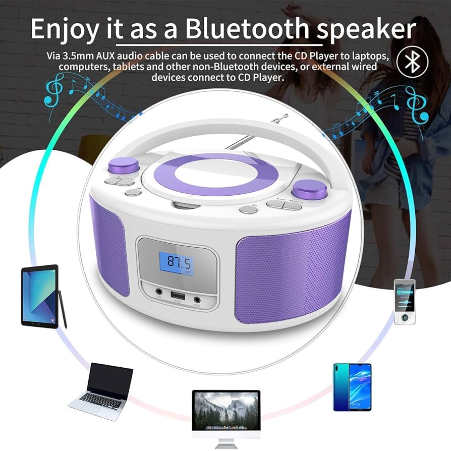 Amazon.com: WIITHINK CD Radio Portable CD Player Boombox