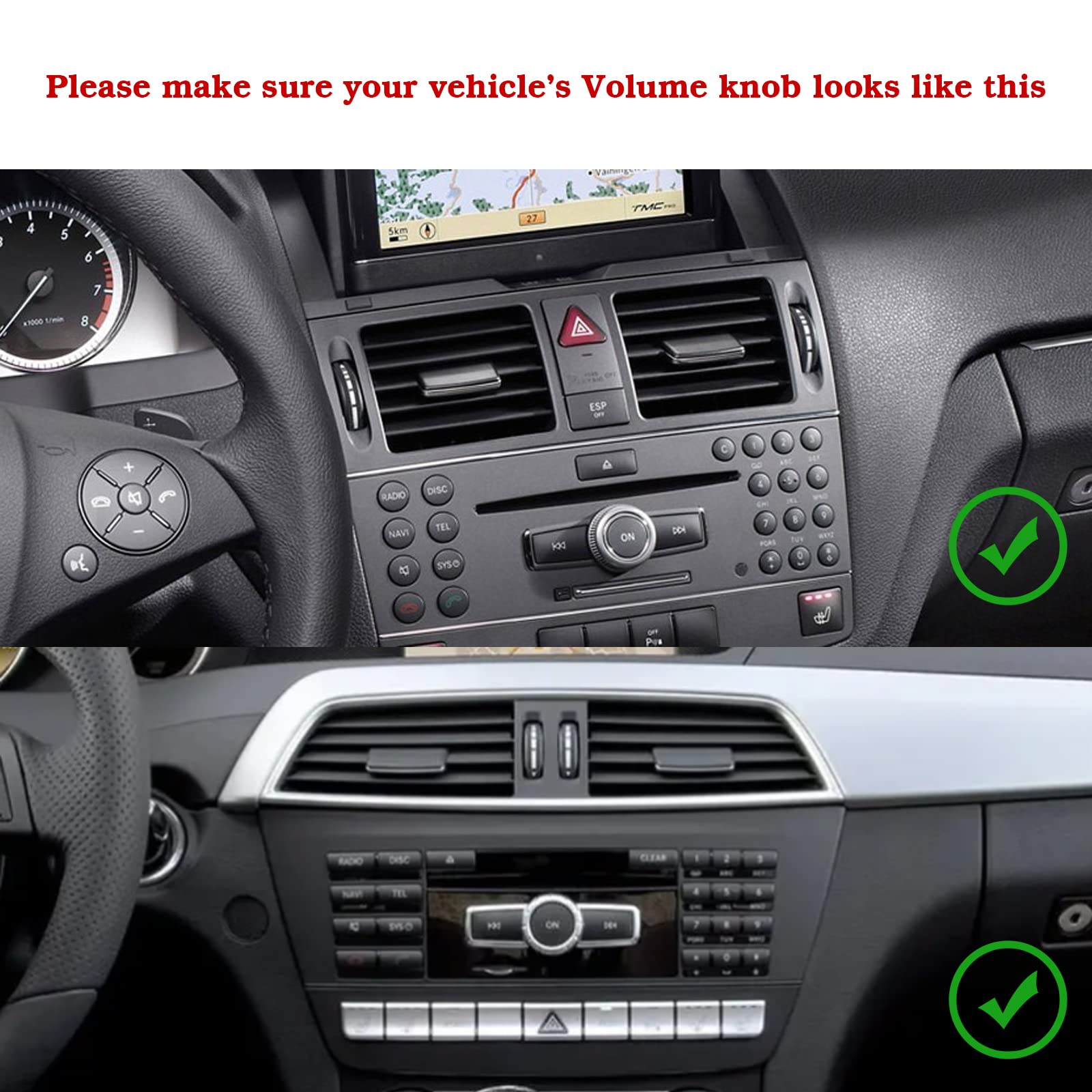 x xotic tech Red Alloy Aluminum Stereo Volume Audio Control Knob Switch Button Decoration Ring Cover Trim Compatible with Mercedes Benz A B C E S CLA GLA GLK ML GL Class