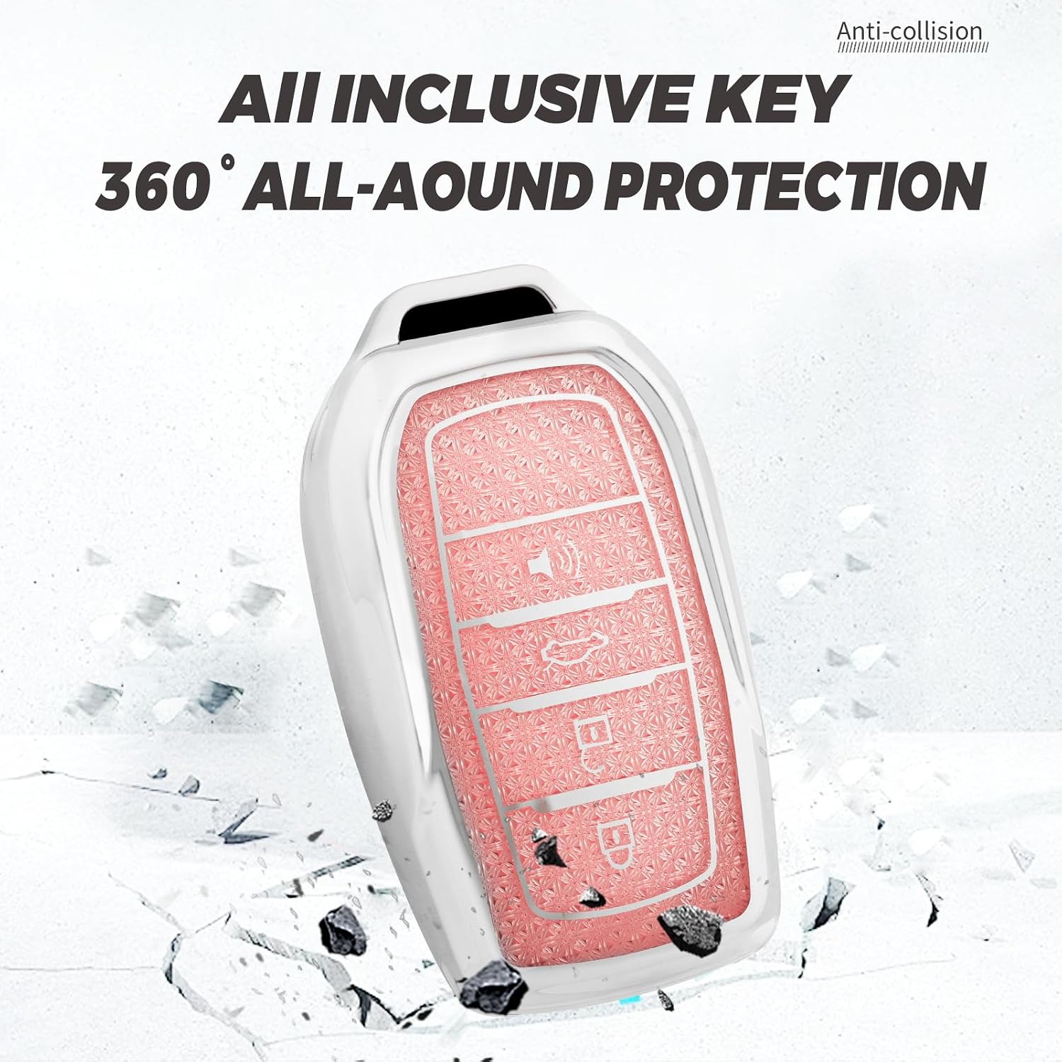 Key Fob Cover Keychain Fit for Toyota Camry Venza RAV4 Prime Land Cruiser Fortuner Corolla Soft TPU Car Key Holder image 4