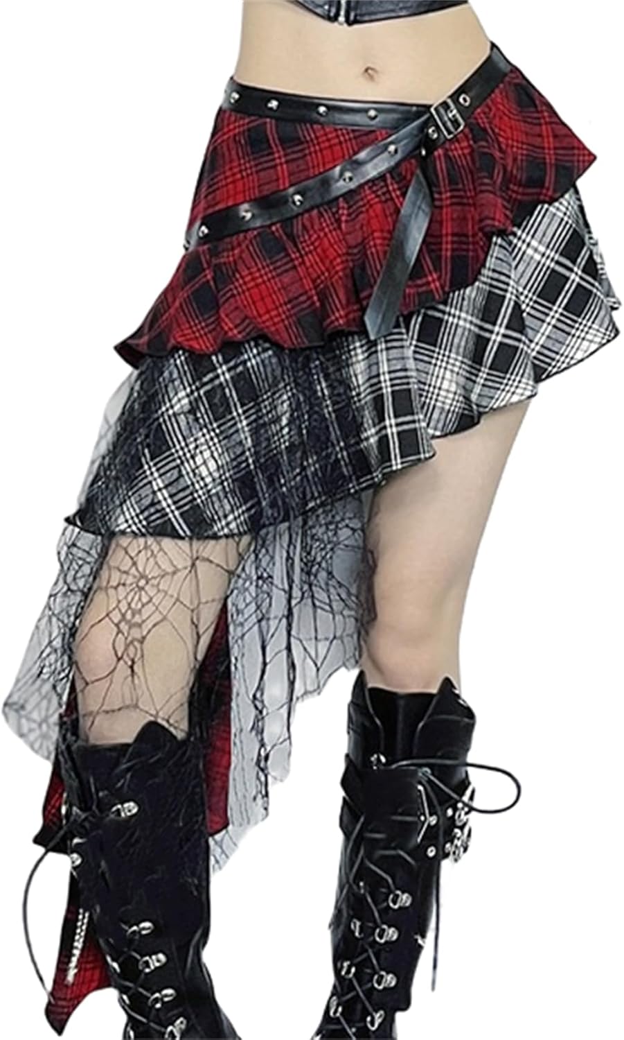 Goth Skirts for Women Punk Grunge Rave Emo Y2k Vintage Halloween