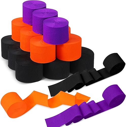 Sherr 24 rollos de serpentinas de papel crepé colgantes para decoración de fiestas, decoraciones artísticas, decoraciones de cumpleaños,