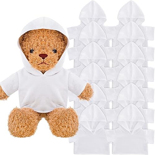 12 piezas de ropa de oso de peluche, camiseta de peluche para muñecas, camisetas clásicas de oso de peluche, sudadera con capucha para muñecas de
