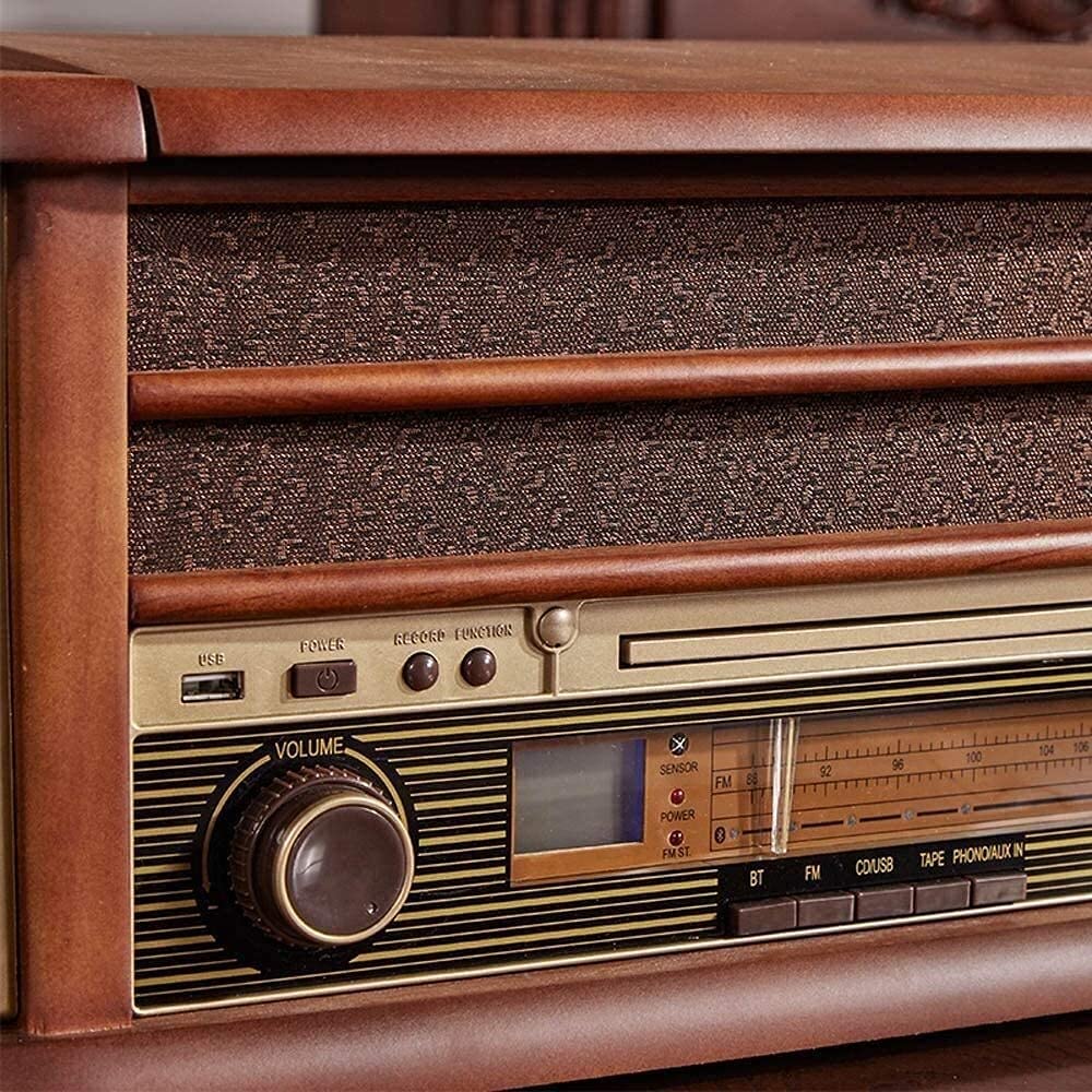 Hi-Fi&Home 1411 Gramophone Retro Vinyl Record Player: Giradischi Bluetooth, Mogano, Marrone
