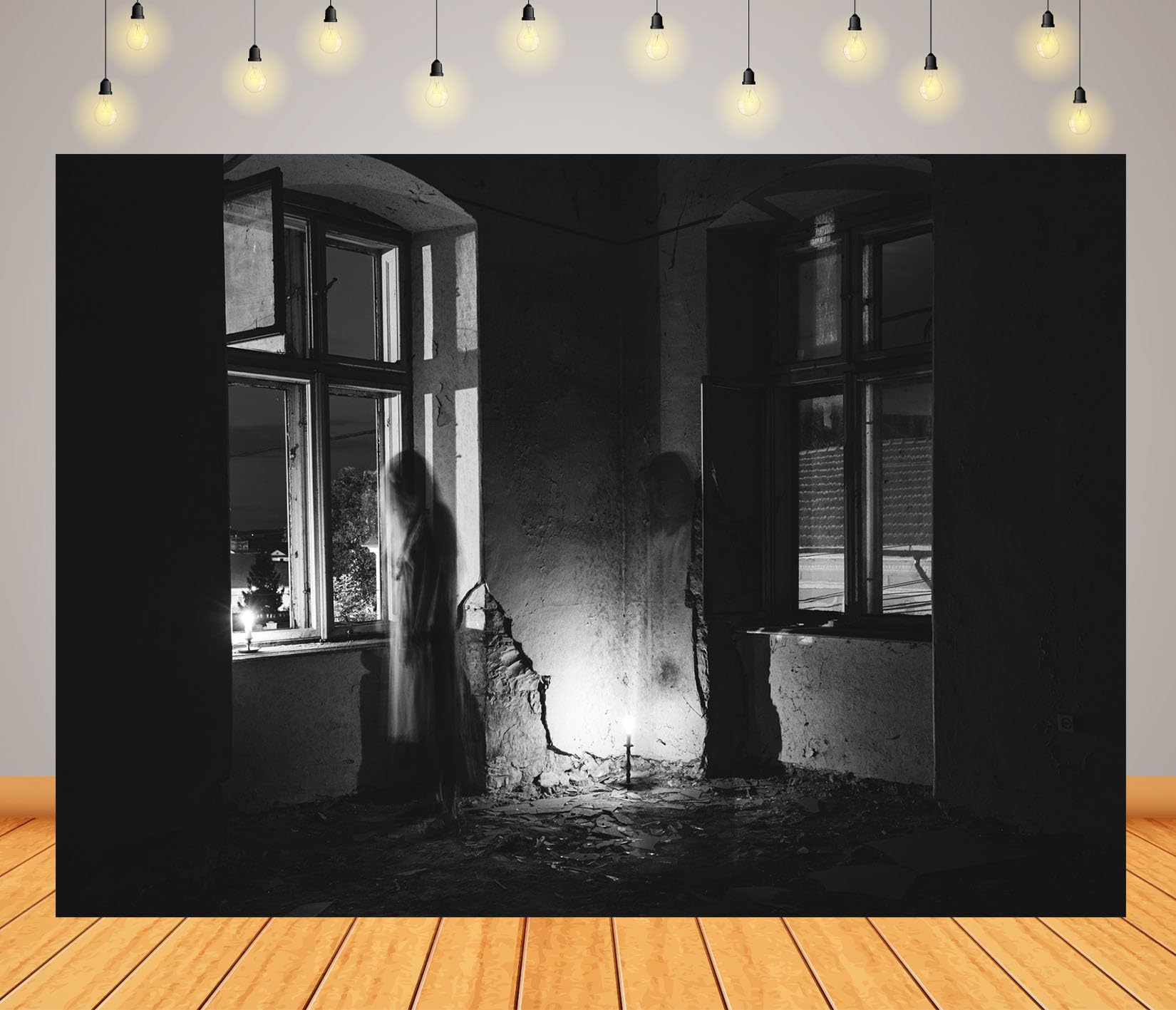 12x10FT (3.6x3m) Donna Fantasma Alla Finestra Sfondo Fotografico