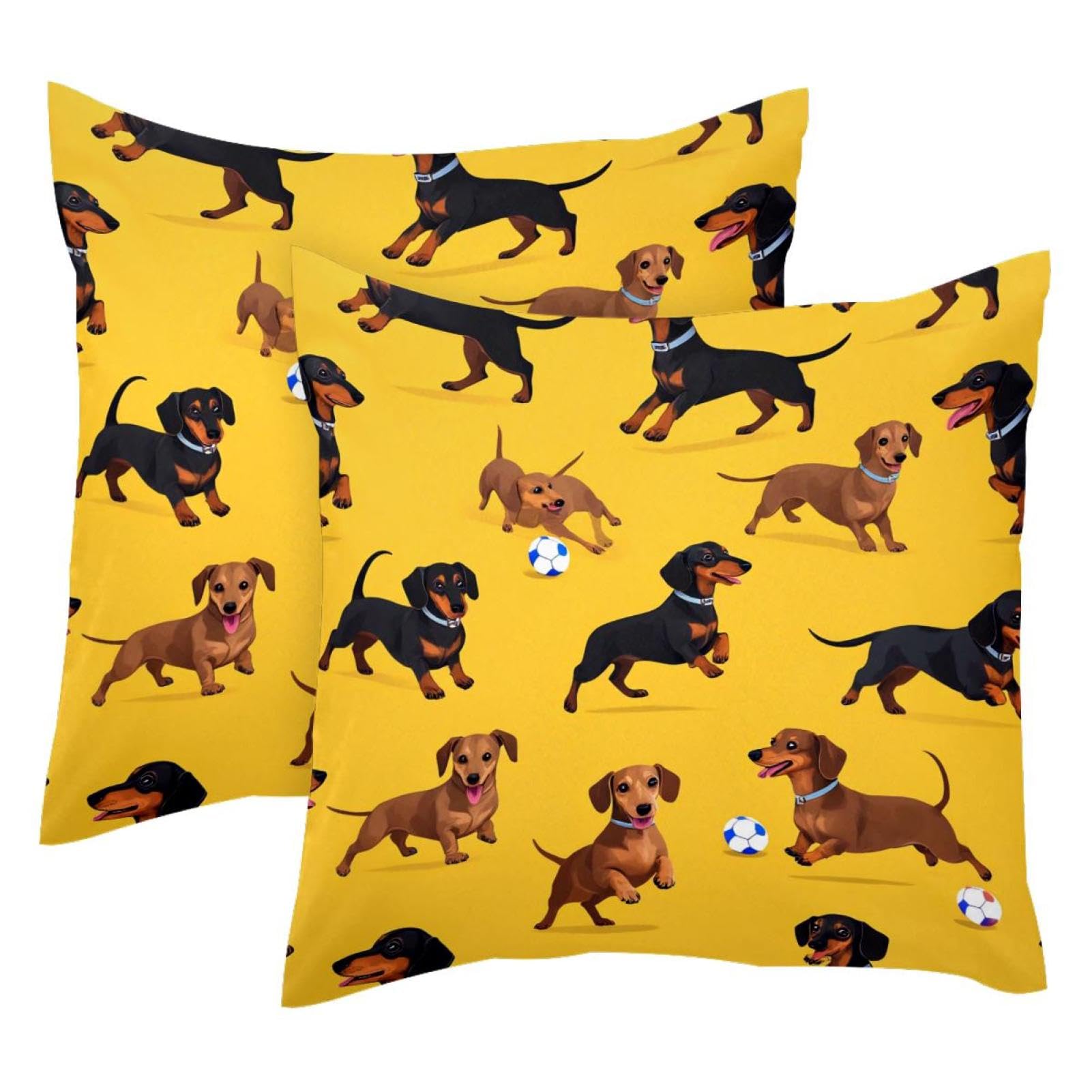 Fundas cojín perro salchicha fútbol americano terciopelo decorativas de 50x50