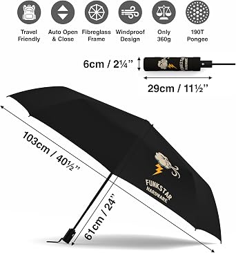 Compact folding umbrella | Windproof 8-rib fiberglass