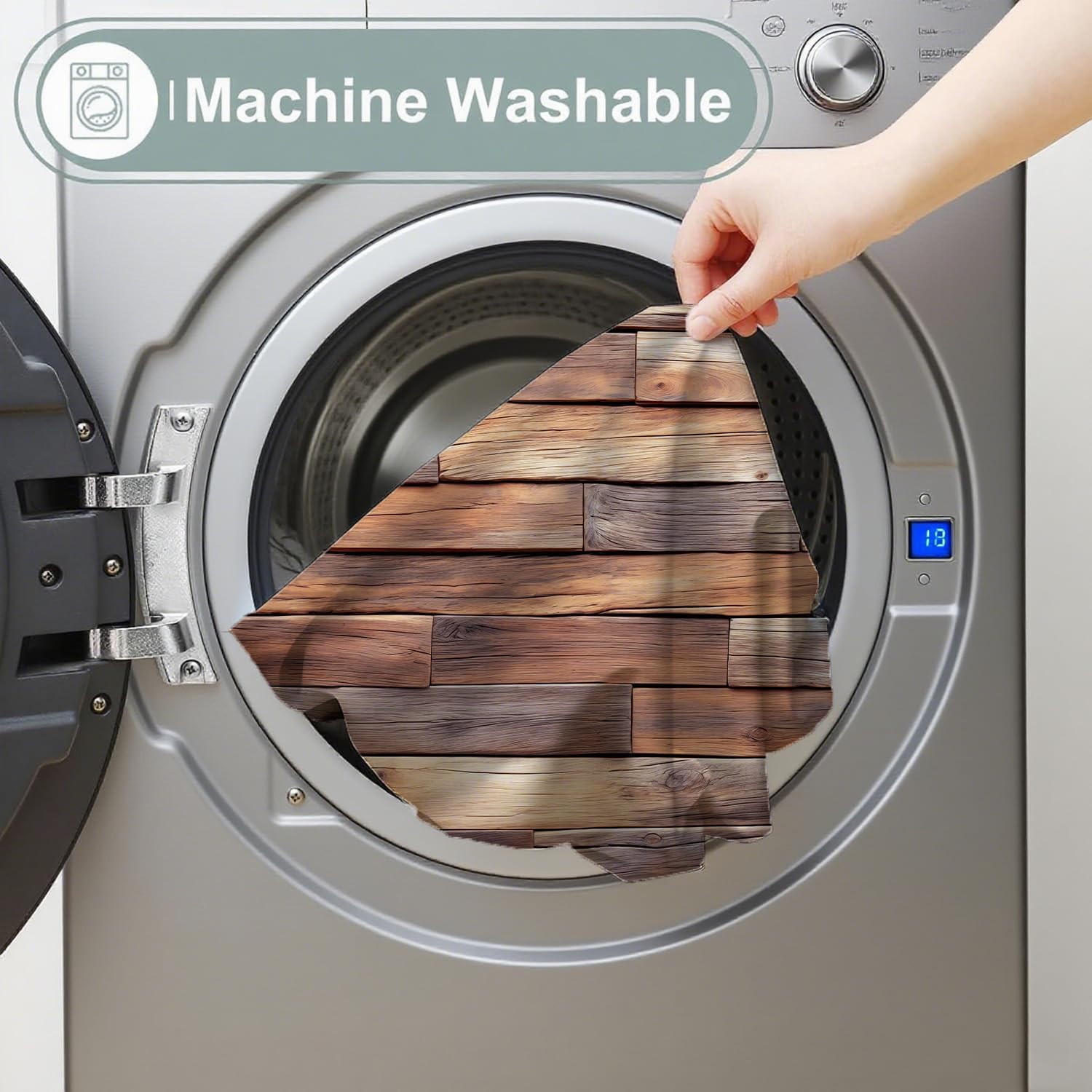 Rustic Wood Picnic Table Cover with Bench Covers Waterproof Windproof Elastic Fitted Outdoor Camping RV Tablecloths with Drawstring Bag Reusable Rectangle Rectangle Tables and Seats Cover 30X72IN - Image 7