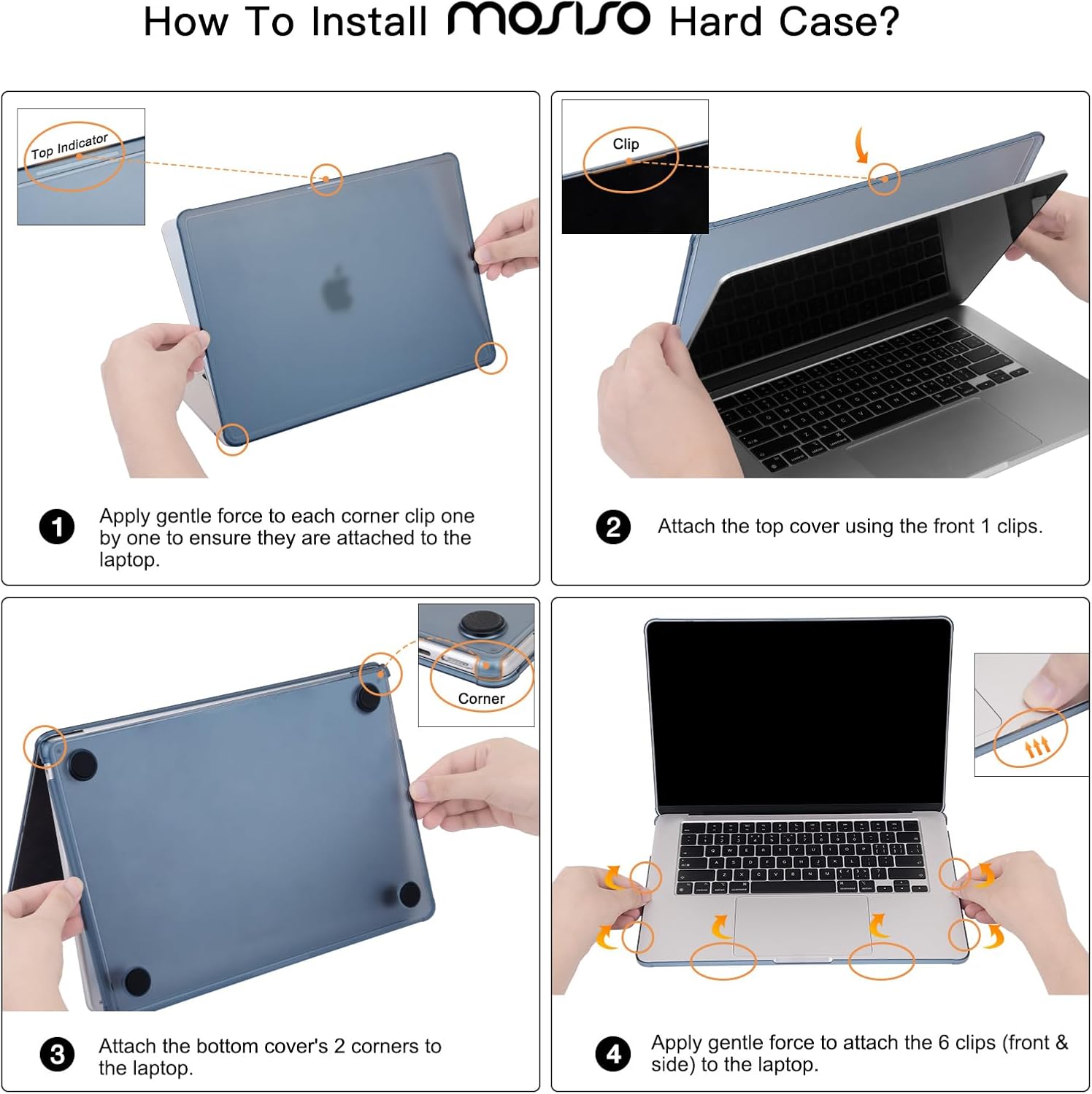 MOSISO Compatible with MacBook Air 15 inch Case M5 2026 M4 M3 M2 2025-2023 A3448 A3241 A3114 A2941, Matte Finish Protective Hard Shell with Reinforced Corners &Keyboard Cover&Screen Film, Midnight