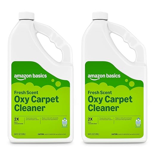 Amazon Basics Carpet Cleaner, Carpet Stain Remover, Fresh Scent, 64 fl oz, Packaging May Vary (Pack of 2)