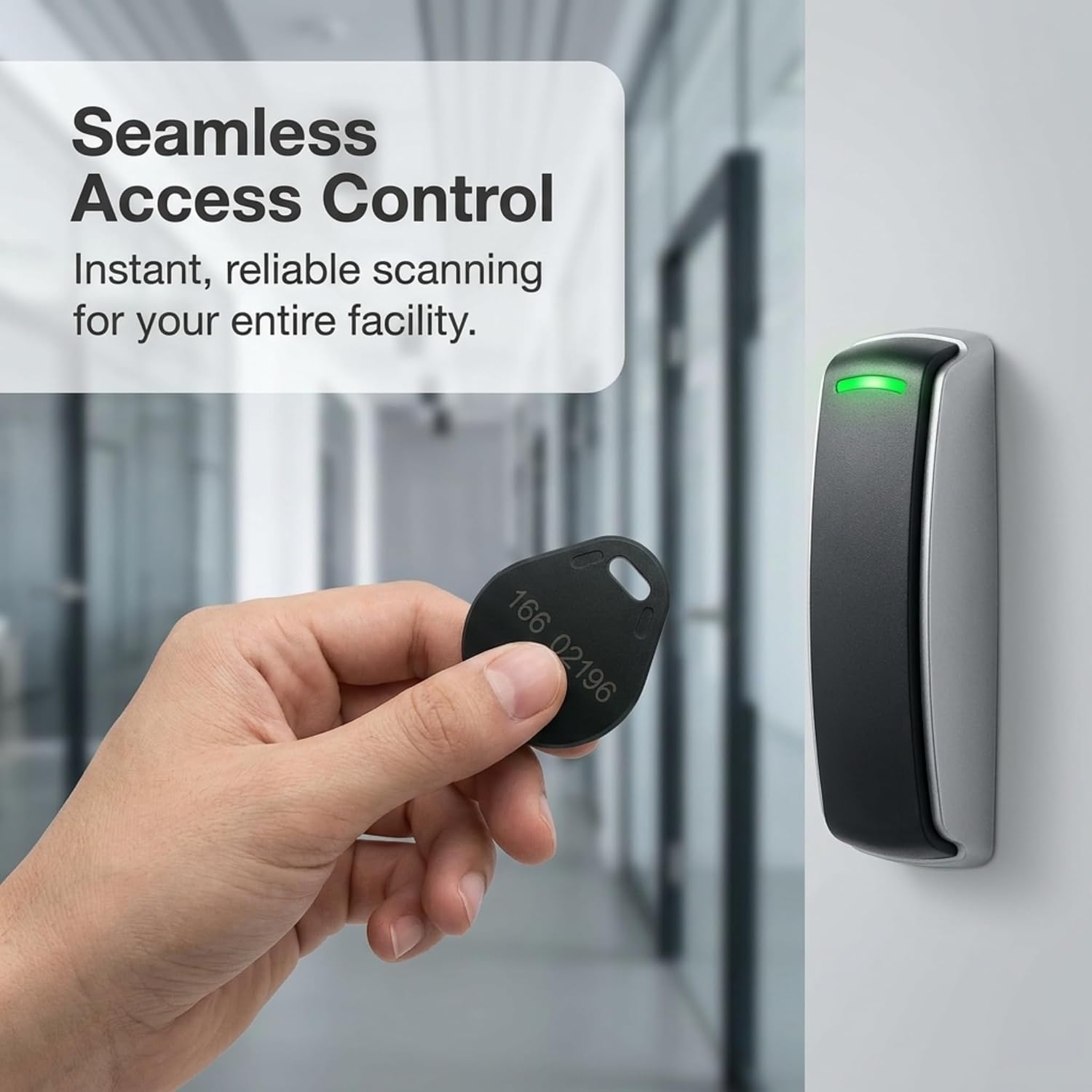 25pcs - 26 Bit Proximity Key Fobs - Read Only - Compatable with 26-bit Wiegand ISOProx 1386 1326 H10301 Formatted Readers - Black