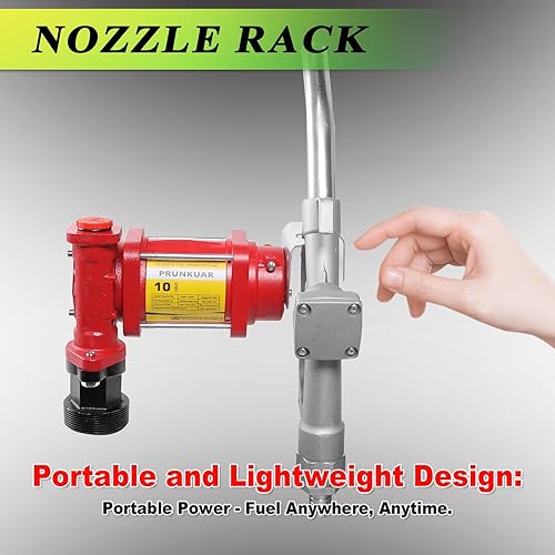 Miniatura 5 de Bomba de transferencia de combustible de 12 V con boquilla manual, bomba de transferencia diésel de CC de alto flujo de 10 GPM, bomba de