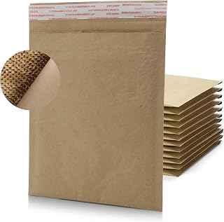 Eco-Friendly Biodegradable Compostable Honeycomb Padded Mailers Recyclable Padded Shipping Envelopes (6” x 9") #0 (10 Pack)