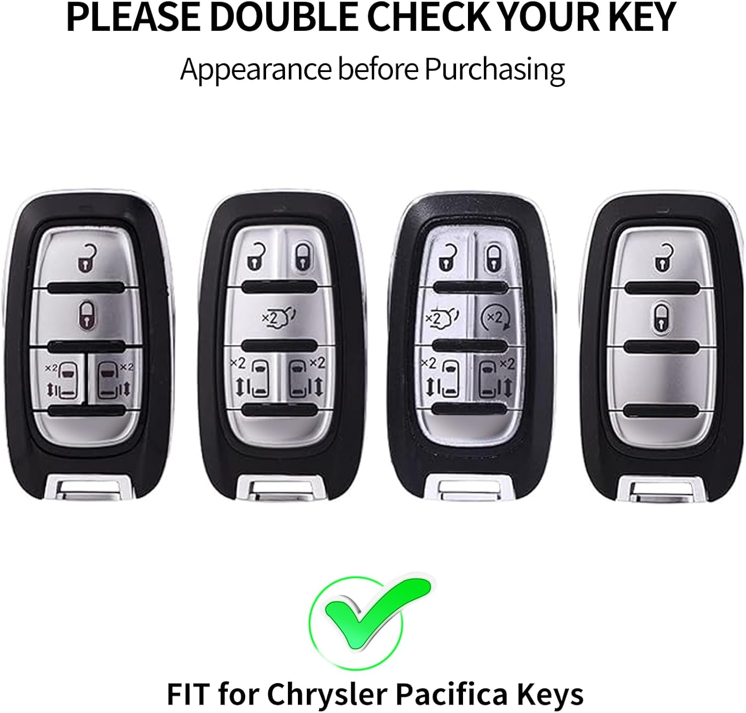 T-carbon Real Glass Fiber Key fob Cover Compatible with Pacifica Key fob protector Key Shell fits for Pacifica Pinnacle Hybrid Touring Limited 4-7-Buttons Key Cover(Silver Black)