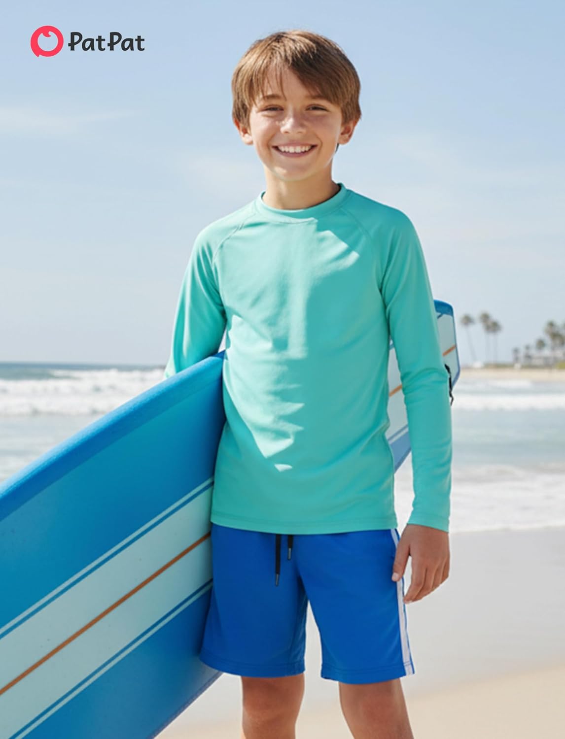 PATPAT Boys Rash Guard Swim Shirts Long Sleeve UPF 50+ Sun Protection Shirt Youth Quick Dry Water Surf Fishing Shirts 5-16Y - Image 3