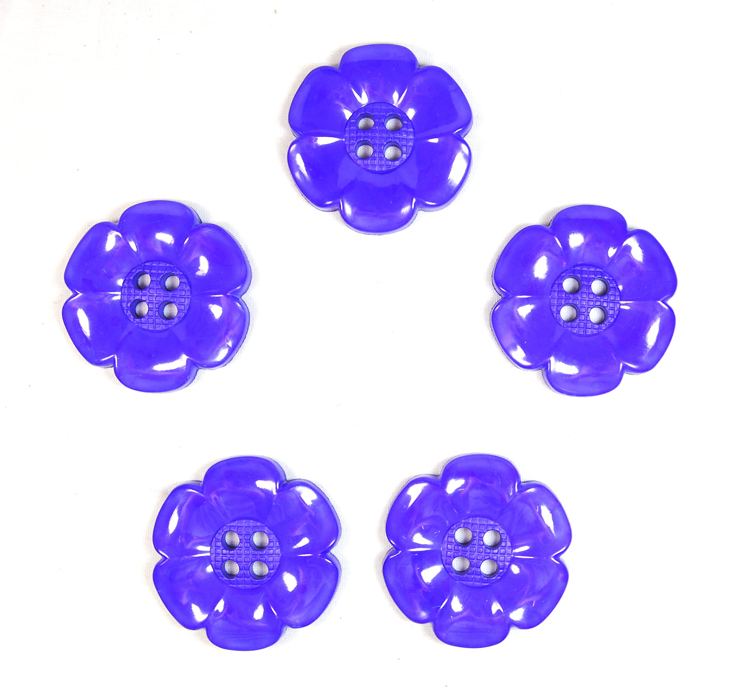 celloexpress Large Clown Flower Buttons - 63mm - Fancy Dress Sewing Daisy (Purple, Pack of 10)