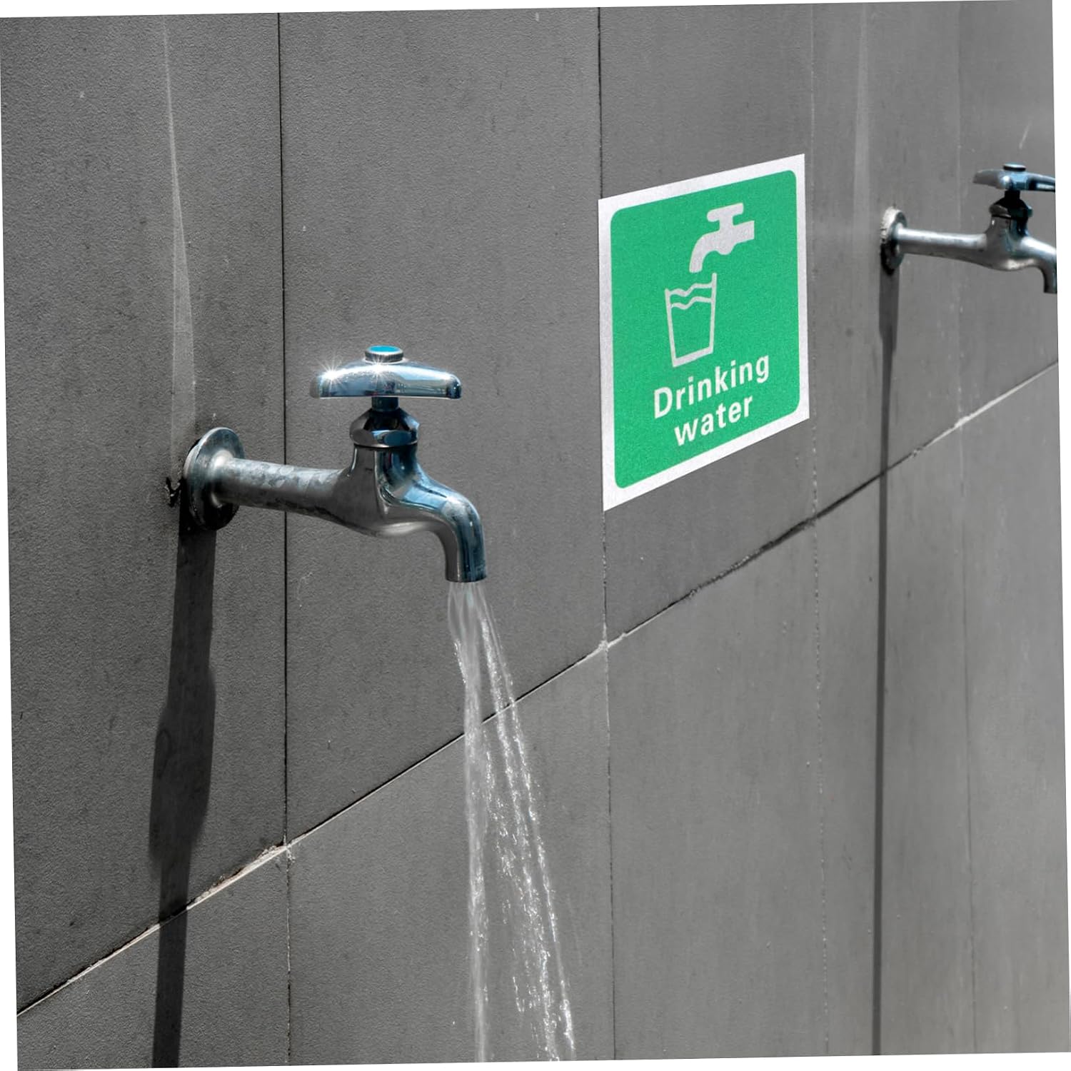 Self-adhesive Drinking Water Sign Water Tap Sink Sign Outdoor Metal Drinking