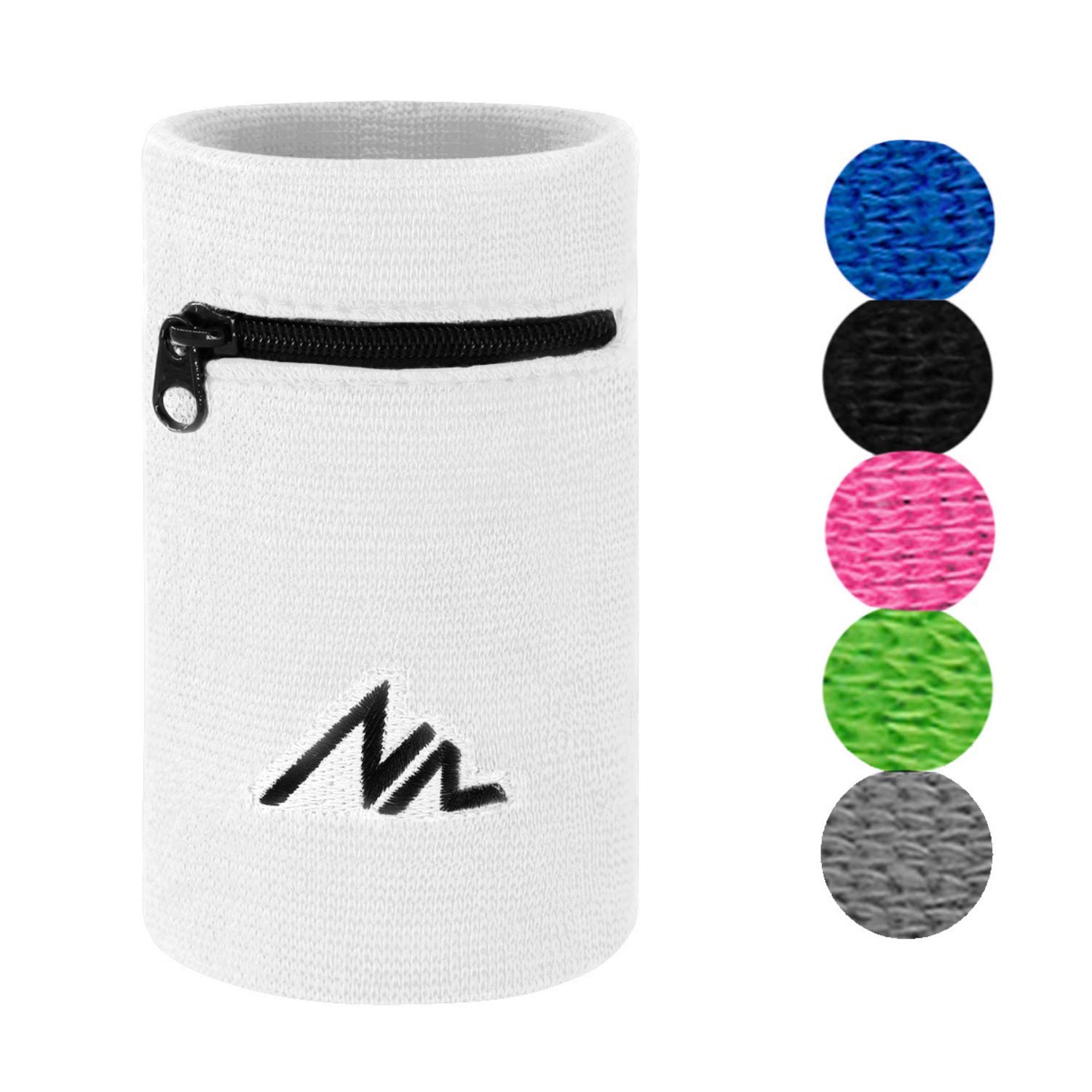 NEWZILL Wrist Wallet Wristband with Zipper - Cotton Sweatbands for Men & Women, Ideal for Sport, Running, Walking, Basketball, Football, Tennis,