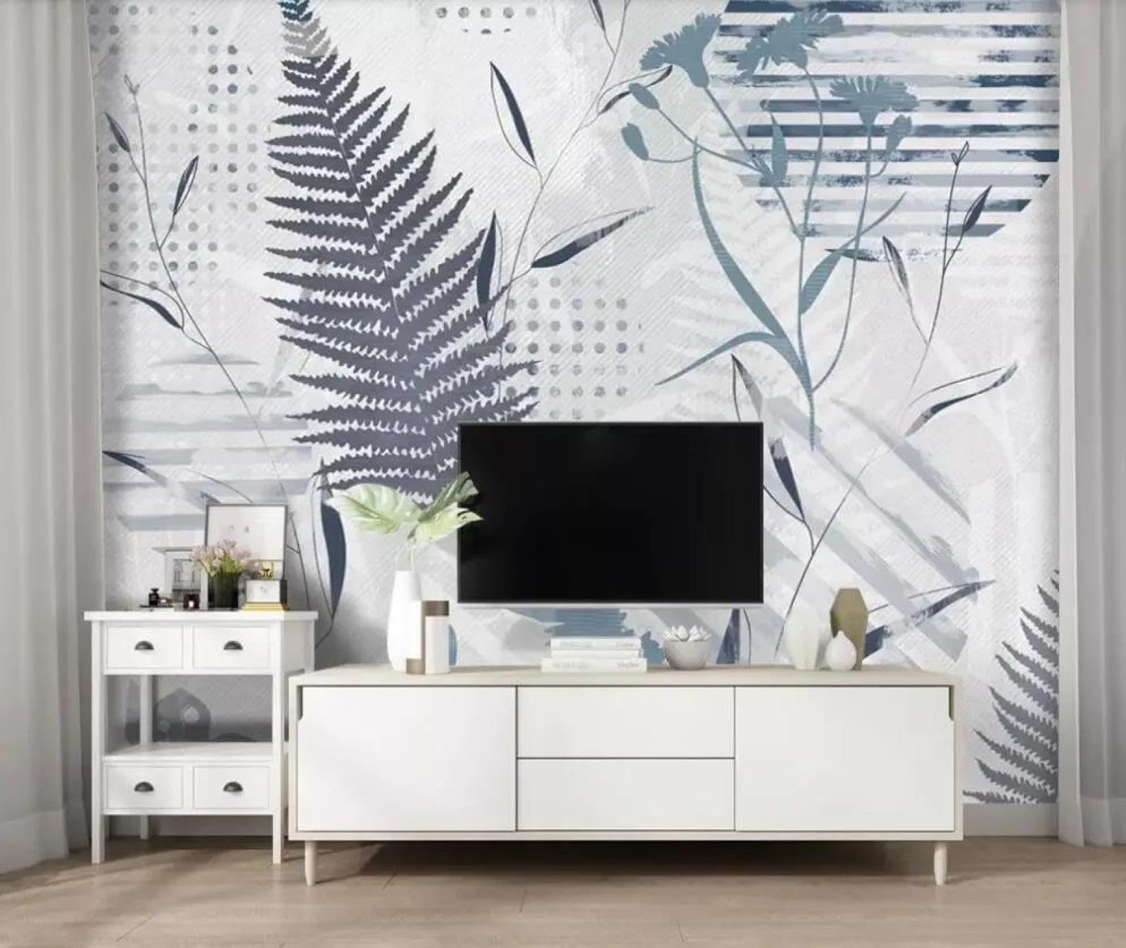 Papier peint 3D feuille ILIYA isolant en tissu non tissé lavable pour grand mur de salon