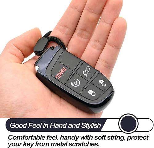 Miniatura 9 de Compatible con Jeep Compass Grand Cherokee Renegade Chrysler 200 300 Dodge Challenger Charger Durango Journey Fiat Silver TPU Key Fob Funda para