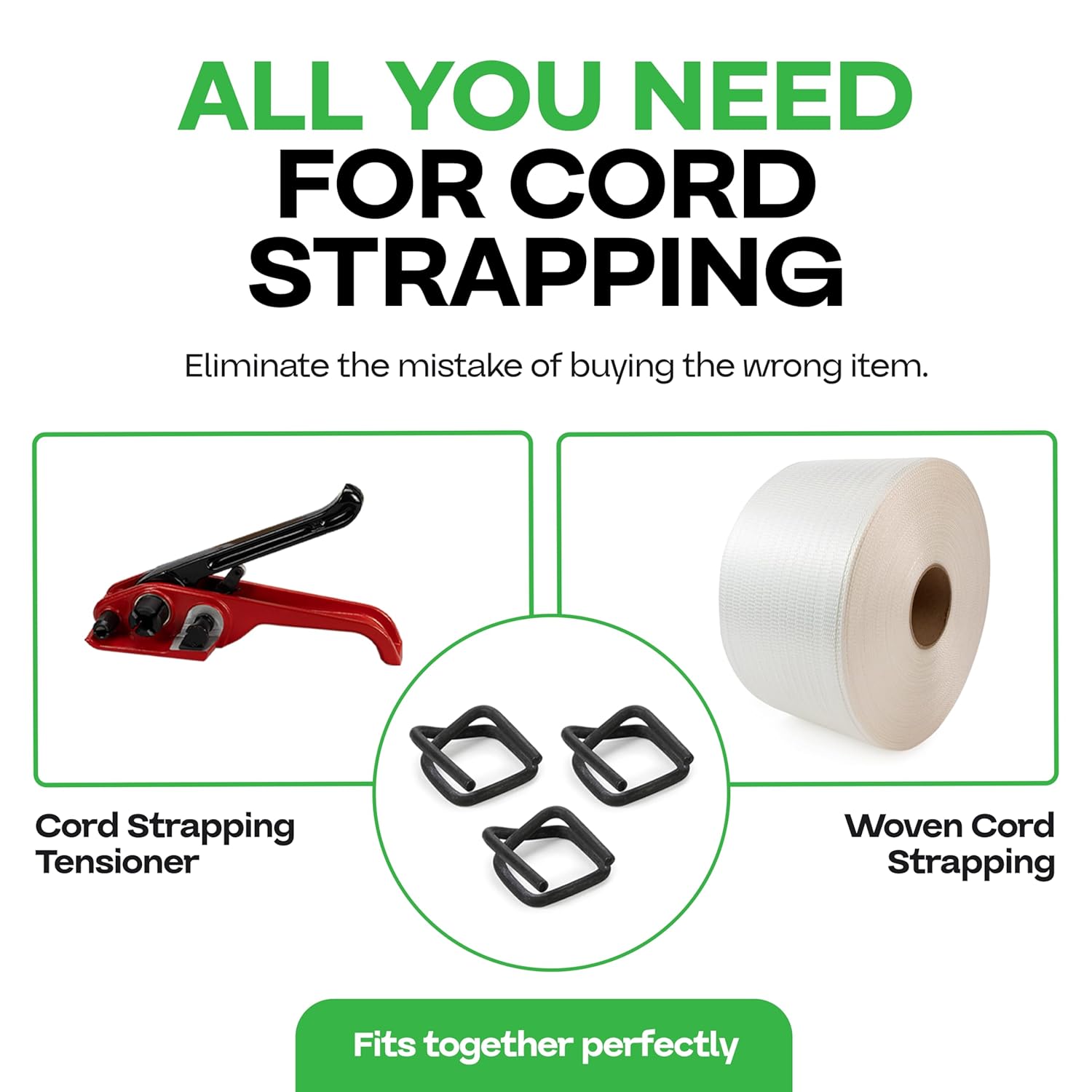 Phosphate Cord Strapping Buckles 3/4", Pack of 500 - Heavy-Duty Metal Buckles with Phosphate Coating for Woven Cord Strapping - Reusable Metal Buckle for Strapping - SKU BP-34-500 by IDL Packaging