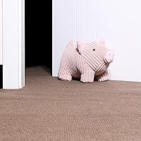 Vista 8 de Lindo tope de puerta decorativo para el hogar y la oficina, topes de puerta de piso, protectores de pared pesados de tela con peso animal, cerdo rosa