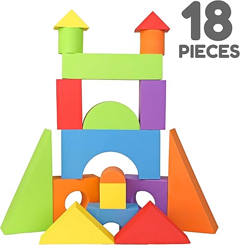 Miniatura 12 de Bloques de espuma de construcción grandes para niños pequeños – Bloques de construcción gigantes gigantes grandes (30 piezas)