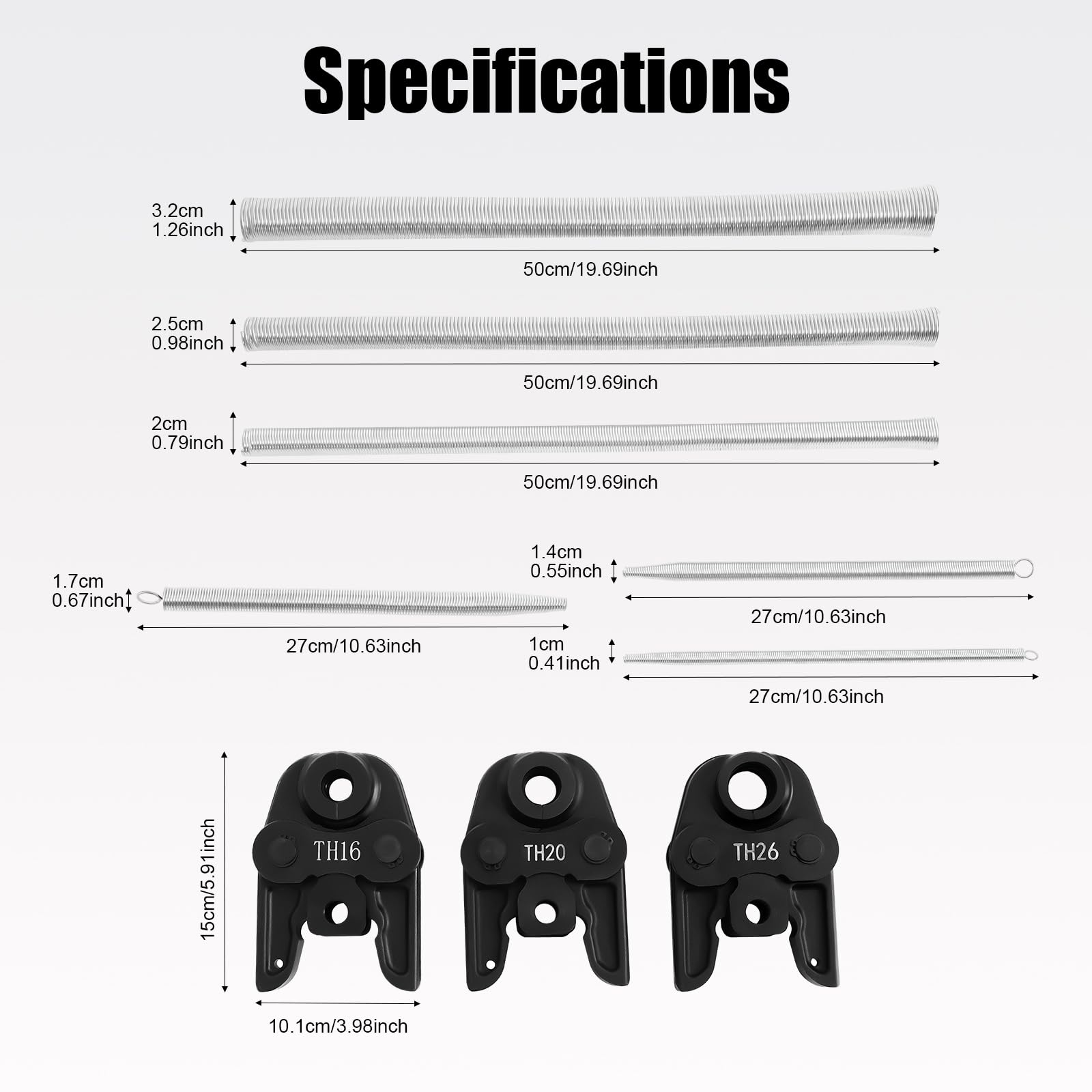 Ganasce a pressa, pinza con profilo TH 16 20 26, tubo composito, per tubi compositi in alluminio e plastica