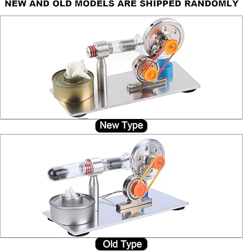 Miniatura 9 de Kits de construcción de modelos de motor de vapor Kit de motor Stirling Kit de motor de acero inoxidable de un solo cilindro modelo de motor de