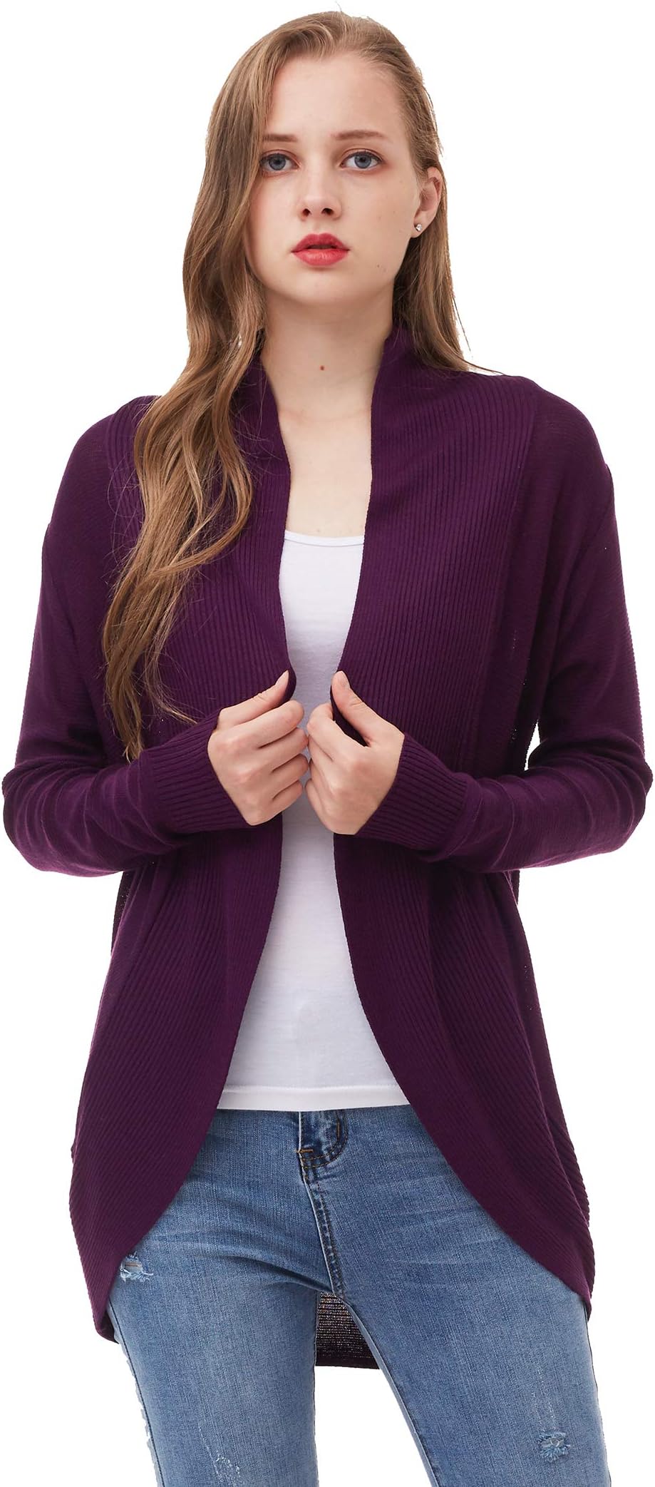 Sofishie Casual Open Front Drape Cardigan