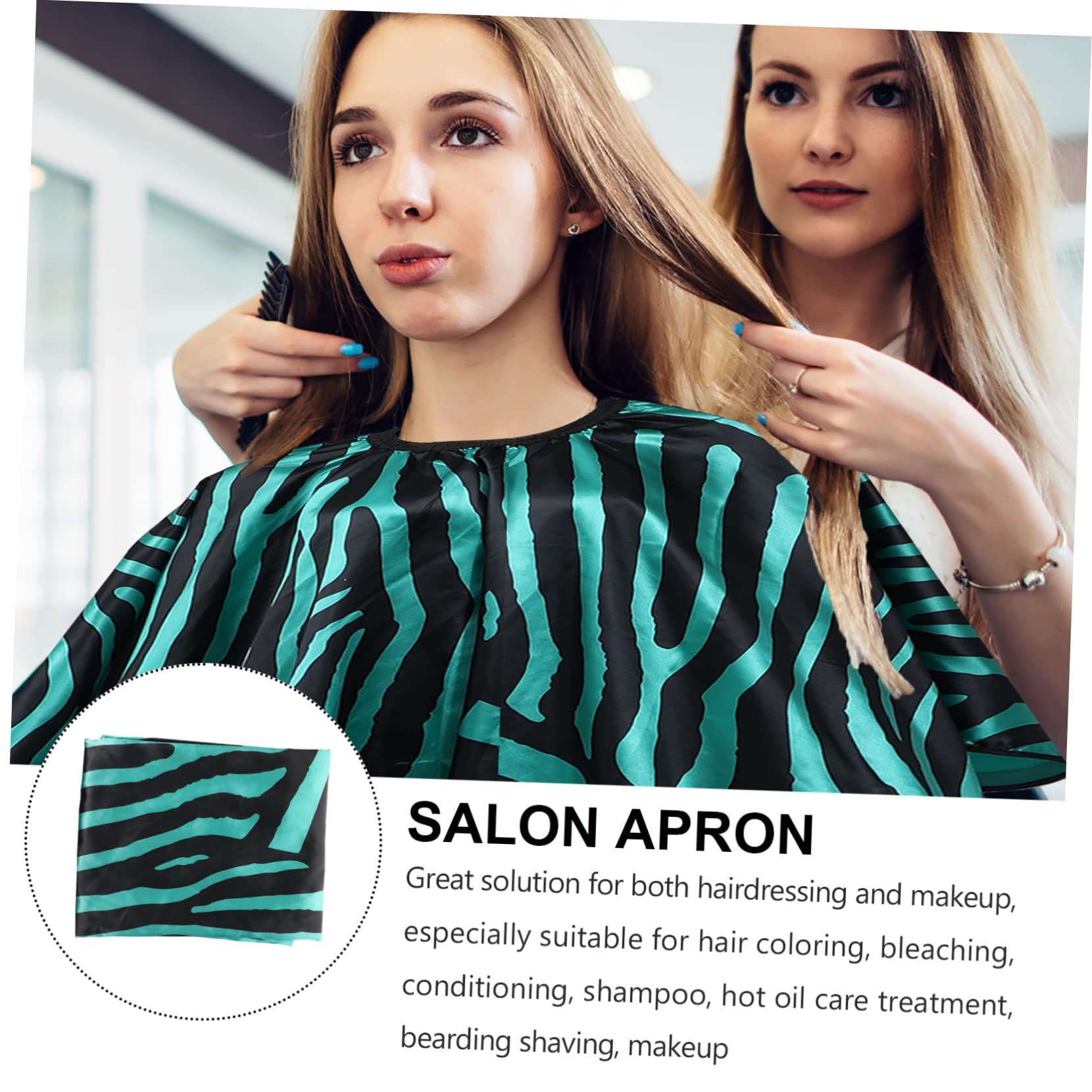 Capa de Peluquería de Satén Verde, y Transpirable, Mantiene la Ropa Limpia y Seca para Corte de Cabello Profesional