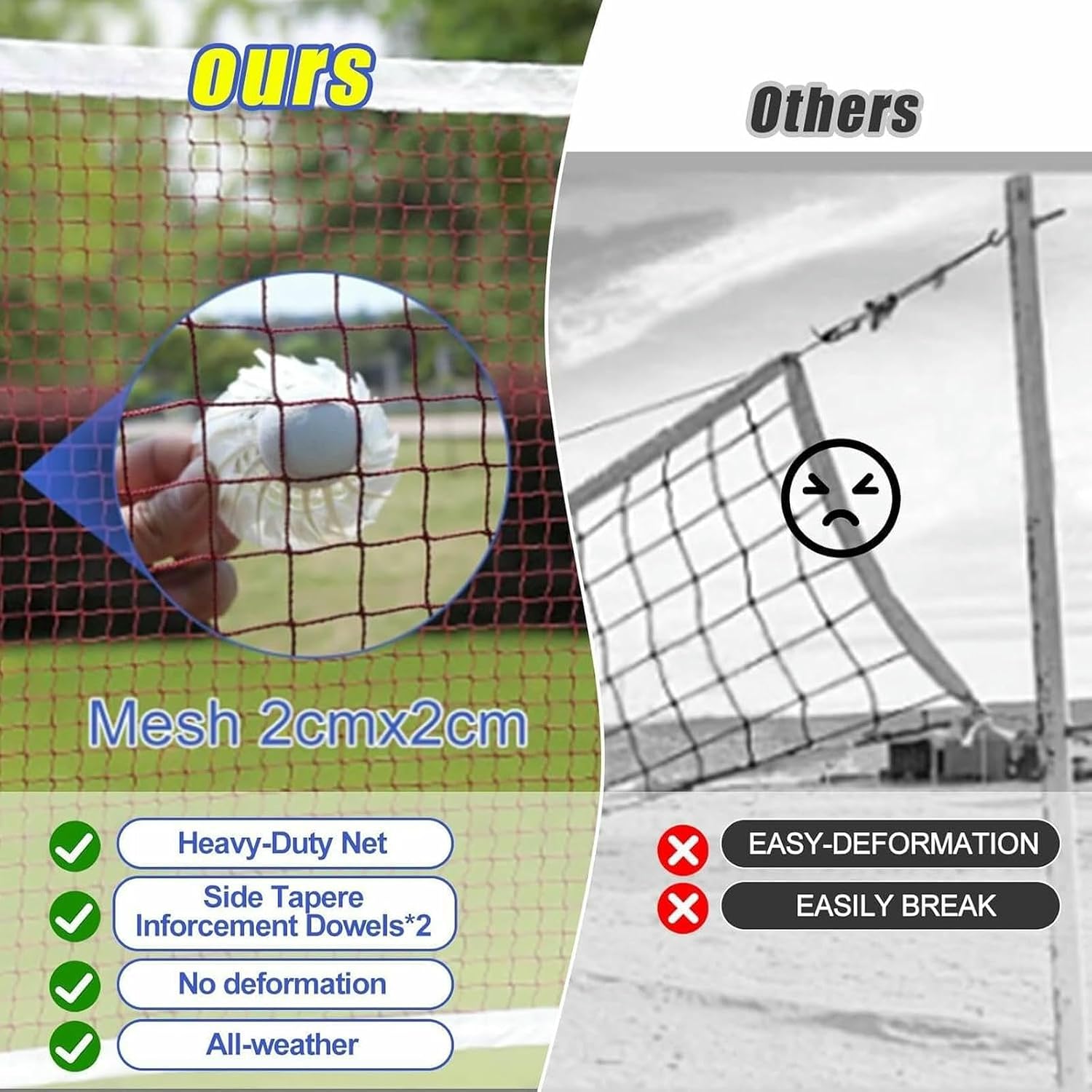 Volleyball Pole with Volleyball Net/Badminton Net,Volleyball Net for Backyard,Portable Outdoor Heavy Duty Volleyball Pole with Wheels and Net,Adjustable Heights~/