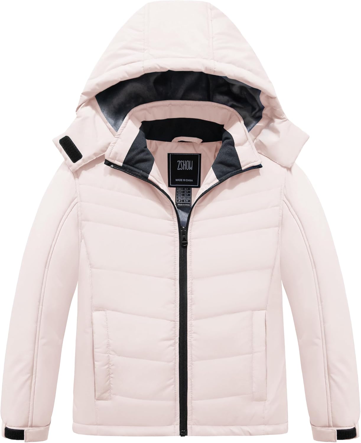 ZSHOW Girl's Waterproof Ski Jacket Thick Padded Warm Winter Coat Hooded Snowboarding Jacket