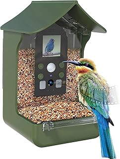 VisorTech Vogelhaus mit Kamera: Vogelhäuschen & Futterstelle, Full-HD-Kamera, PIR-Sensor, Nachtsicht (Vogelfutterkamera, Wildkamera Vogelhaus, SD)