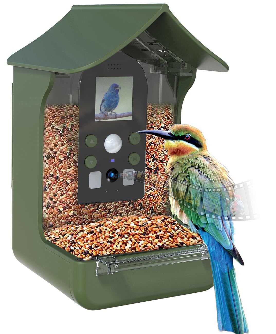 VisorTech Vogelhaus Kamera: Vogelhäuschen & Futterstelle, Full-HD-Kamera, PIR-Sensor, Nachtsicht (Futterhaus mit, Vogelfutterkamera, SD)