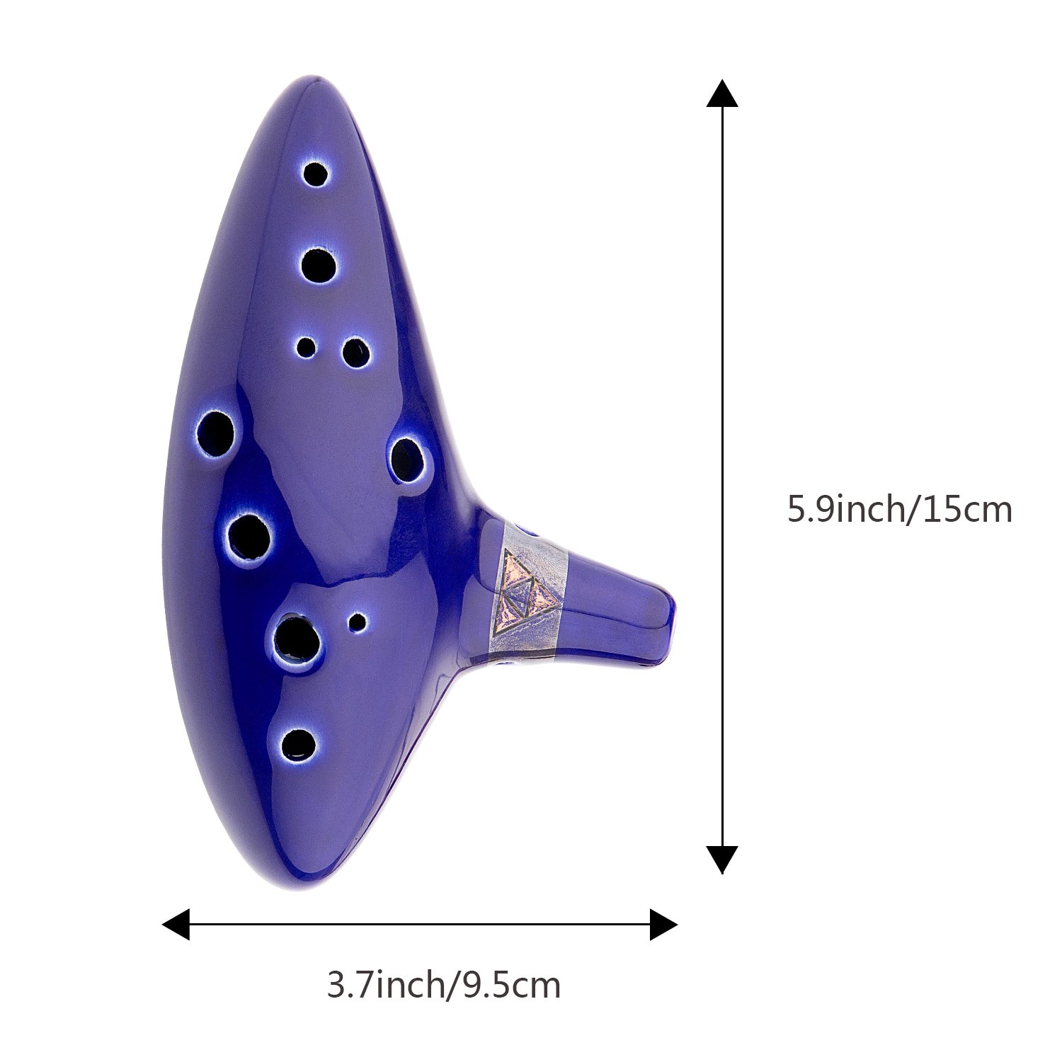 Czemo Zelda Ocarina 12 Trous Céramique Alto C Instrument de Musique, Support Fond Blanc, Corde, Pochette, Livre d’instruction