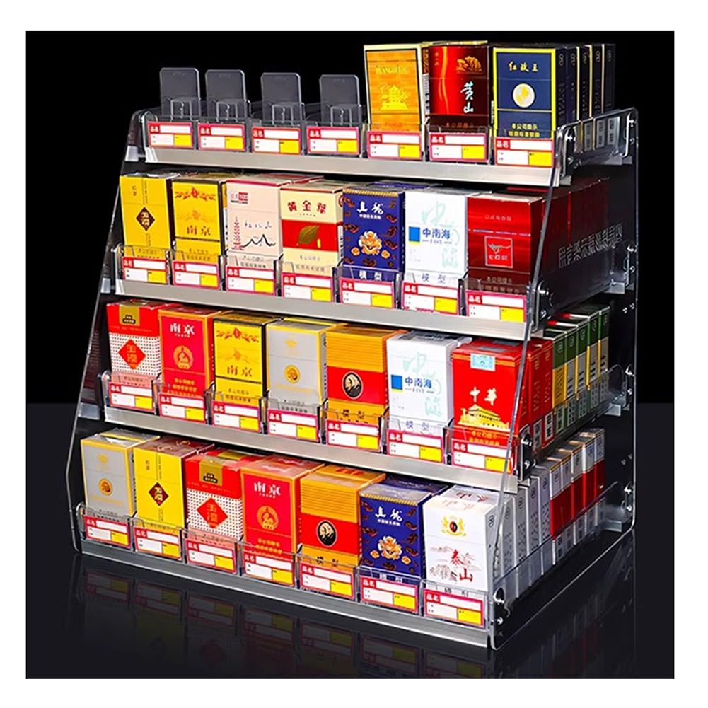 Poussoir de cigarette automatique en acrylique transparent pour comptoir de magasin