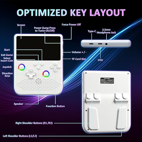 Miniatura 8 de Consola de juegos retro H5, consola de juegos portátil con pantalla IPS HD de 5.0 pulgadas, tarjeta TF de 256 GB incorporada, más de 40000 juegos