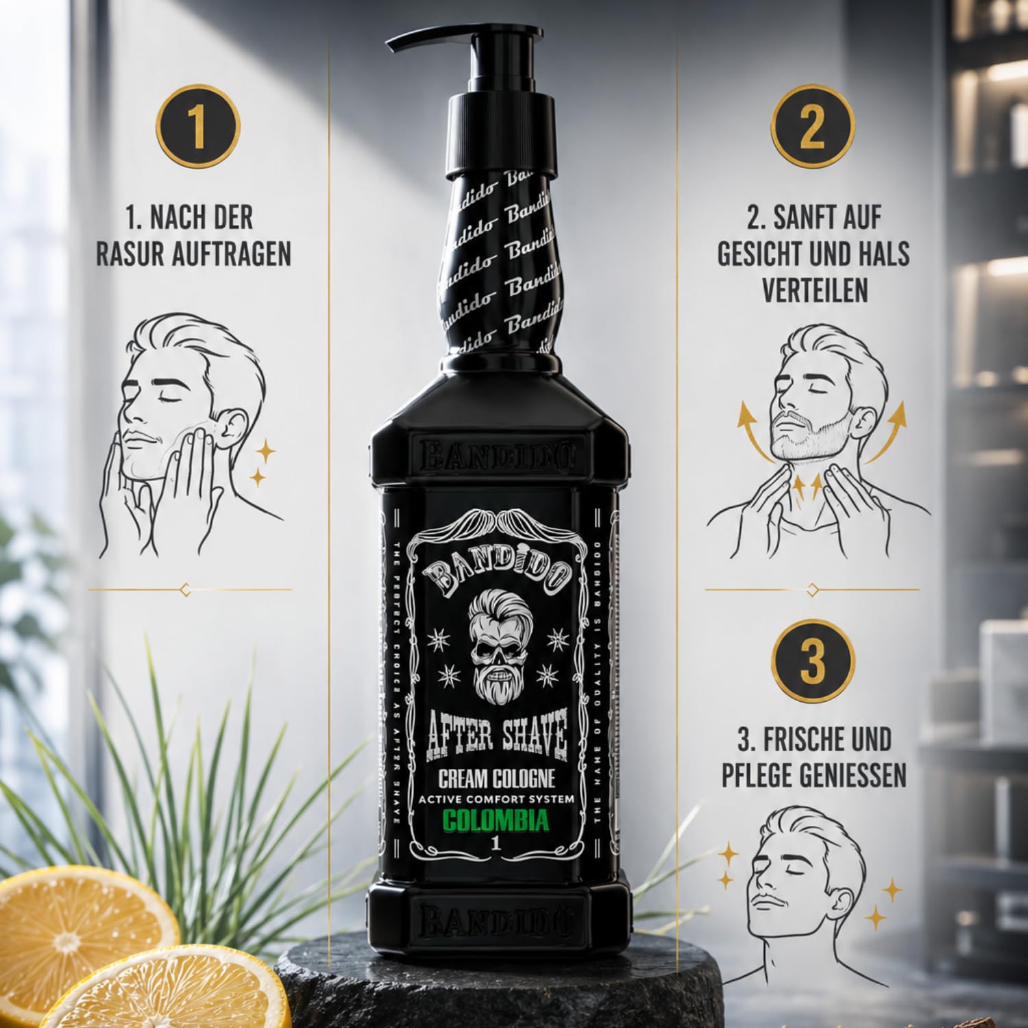 Bandido Barber After Shave Cream Cologne Fresh Lotion Men 350 ml balsam męski po goleniu na mokro pielęgnuje i chłodzi balsam do pielęgnacji skóry wrażliwej (świeży)