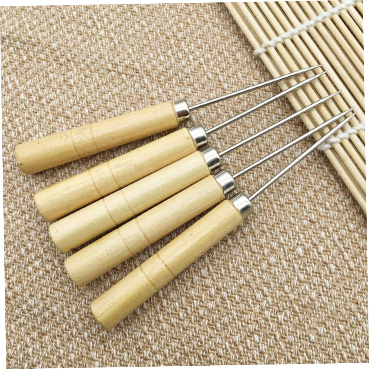 10pcs Wooden Handle Tool Quilling Needle Tool for DIY Craft Slotted Quilling Paper for Weaving