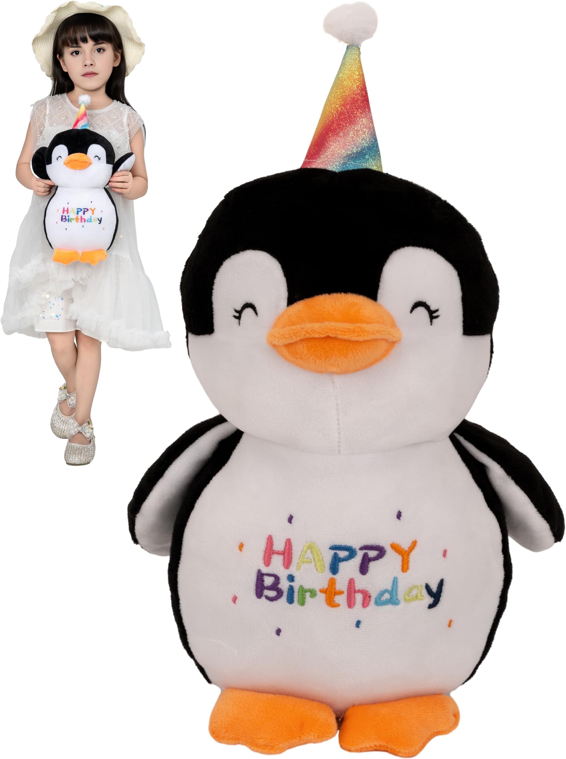 8 Inch Soft Penguin Plush Toys - Black Penguin Stuffed Animal for Kids & Lovers