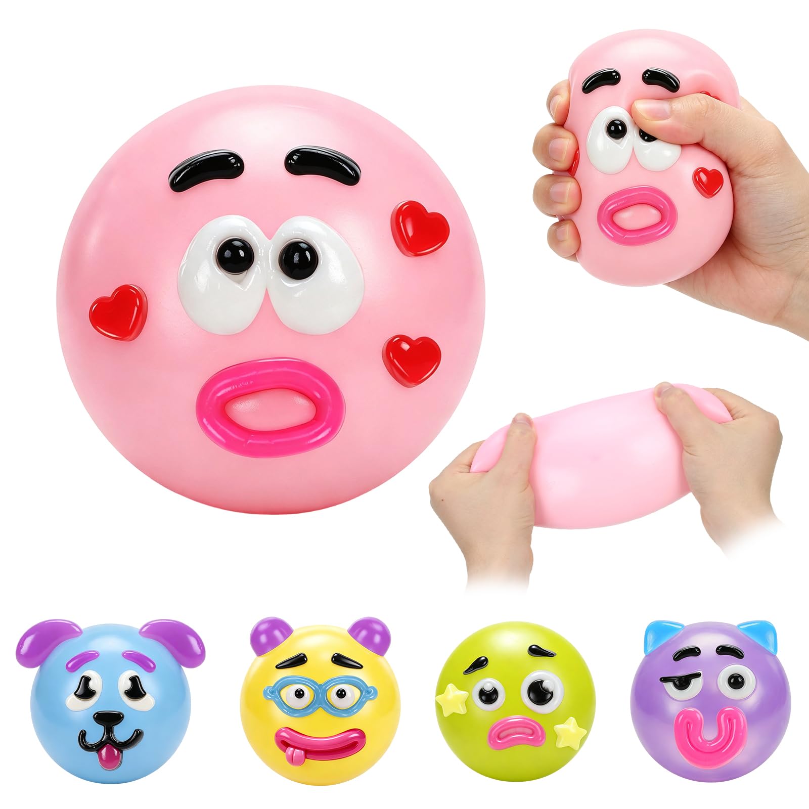 ZUYIST Interchangeable Dog Face Swap Stress Relief Squeeze Toy for Adults