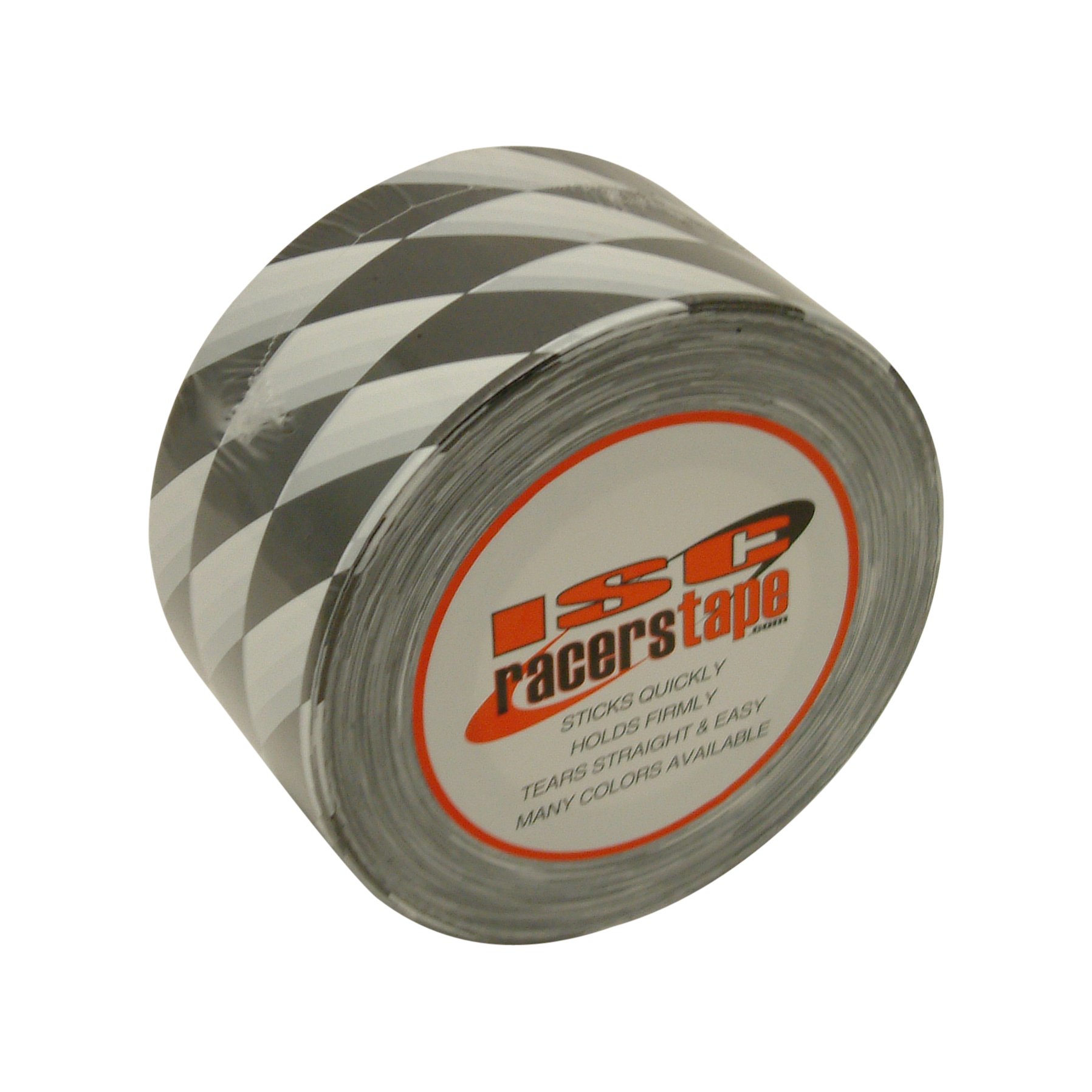 ISC BR-CHECK Checkerboard Barricade Tape: 3 in x 1000 ft. (Black and White/Angled pattern)