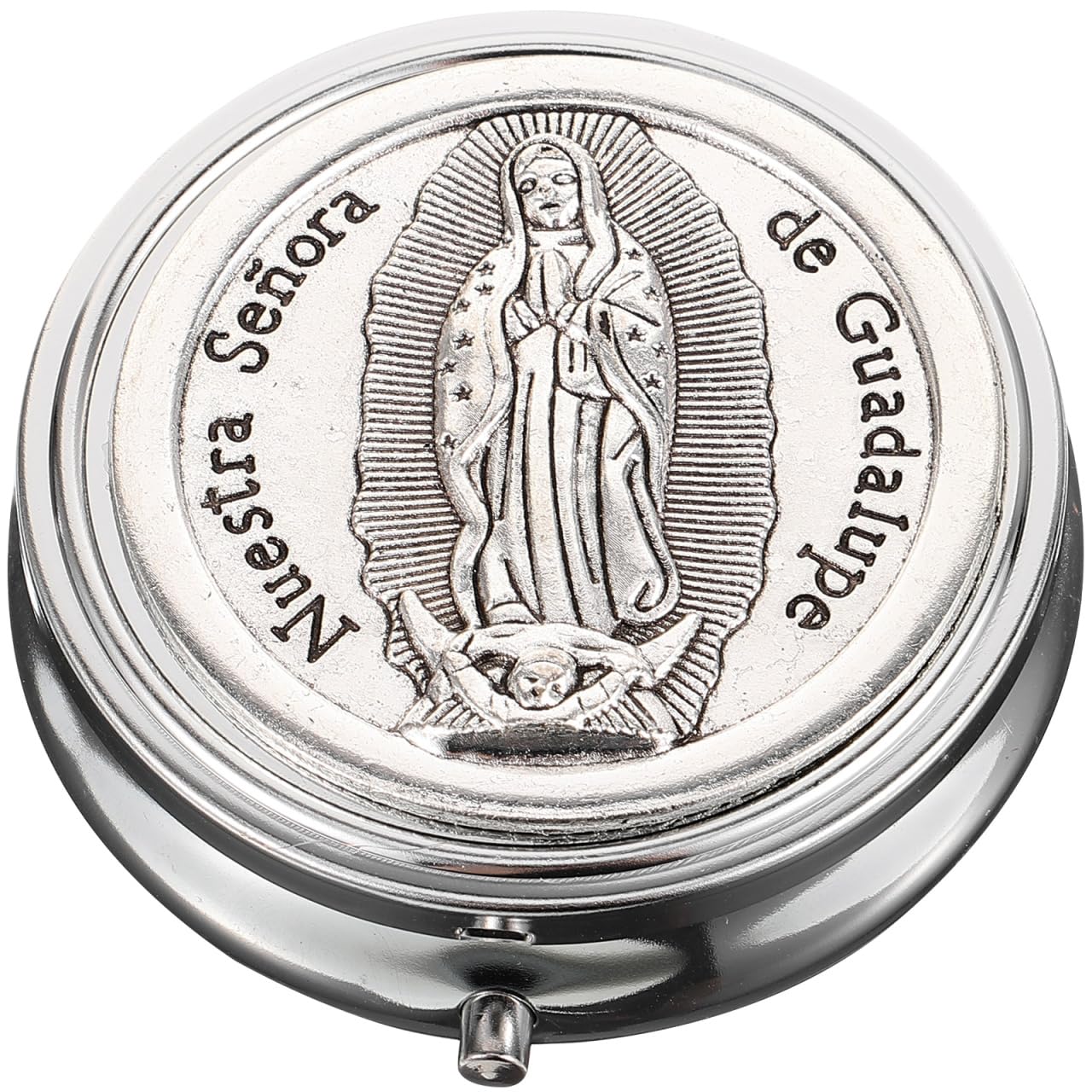 Boîte à chapelet catholique en métal, le cadeau de communion chrétien idéal