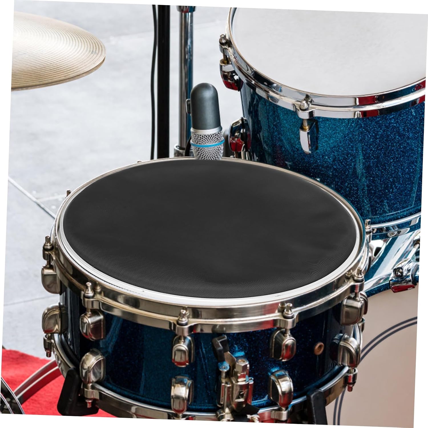 Abaodam 3pcs Double Layer Silent Drum Heads Mesh Drum Skin Replacement for Noise Reduction for Percussion Instruments