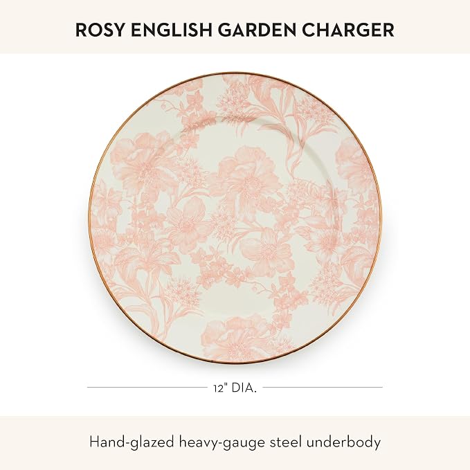 Plato Decorativo MacKenzie-Childs Rosy English Garden 12 in miniatura 4