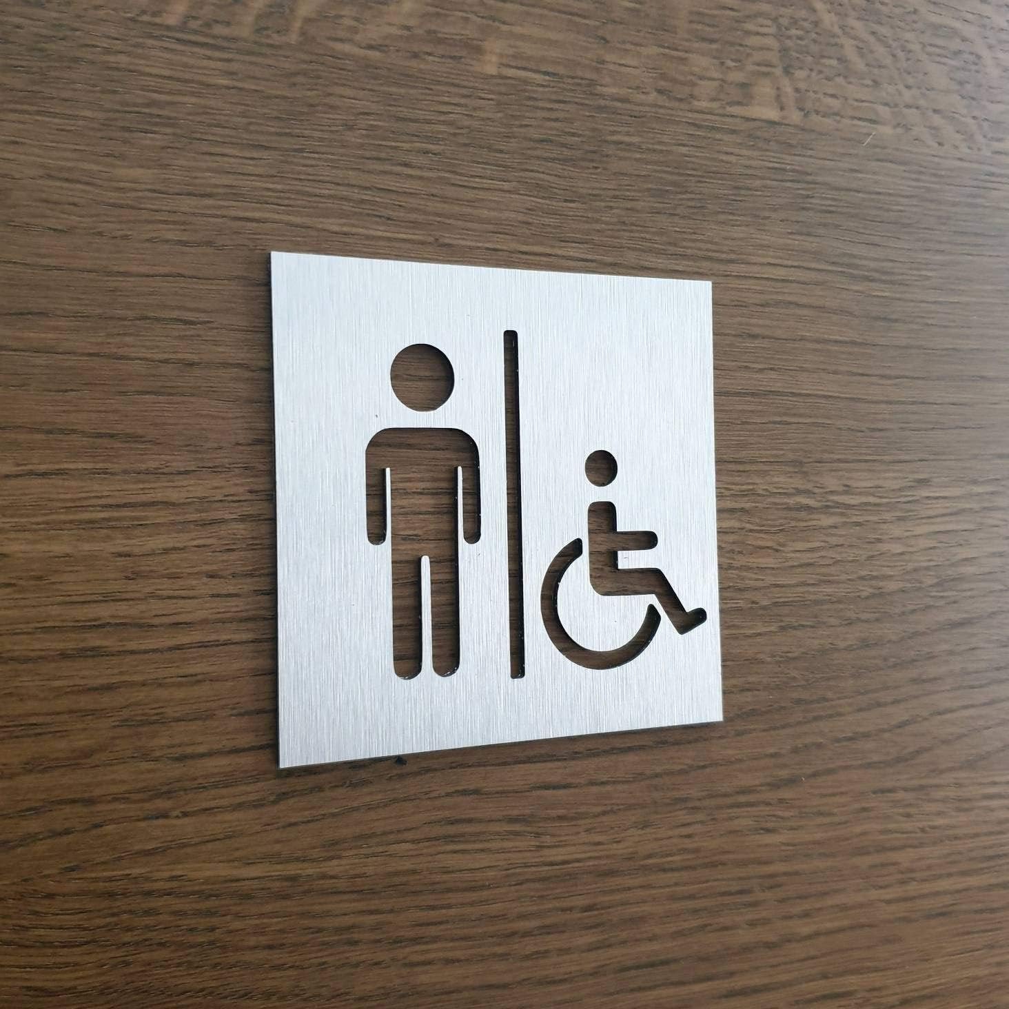Male and Handicap bathroom sign | Men toilet plaque | Disabled parking decor | Farmhouse decor | Restroom sign | Laundry room | Universal toilet sign | all gender wc symbol | Unisex bathroom sign